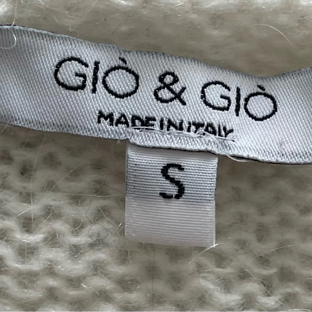Gio & Gio white wool and mohair blend tiered sleeve sweater size S mad in Italy
